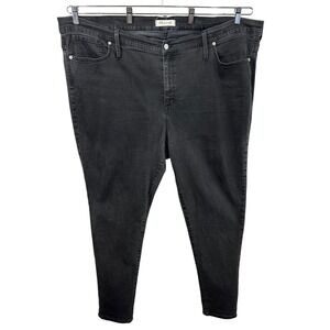 Madewell Plus Size 37 Jeans High Rise Skinny Lunar Black Stretch Denim 1636